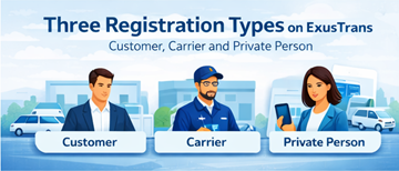 Tri vrste registracije računa na ExusTrans za bolje korisničko iskustvo i organizaciju transportnog marketplacea